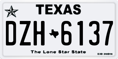 TX license plate DZH6137