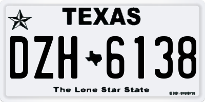 TX license plate DZH6138