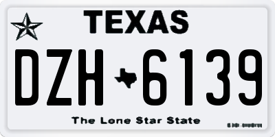 TX license plate DZH6139