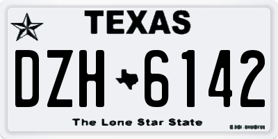 TX license plate DZH6142