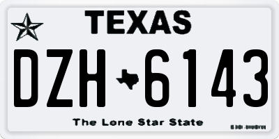 TX license plate DZH6143