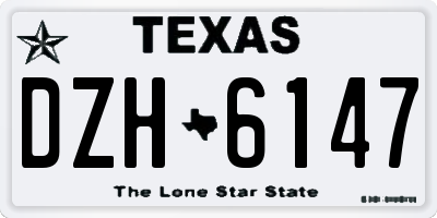 TX license plate DZH6147