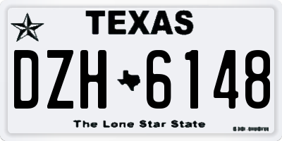 TX license plate DZH6148