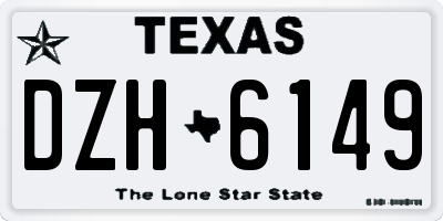 TX license plate DZH6149