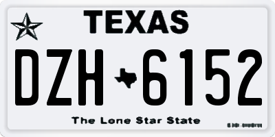 TX license plate DZH6152