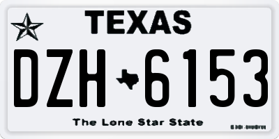 TX license plate DZH6153