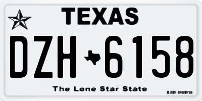 TX license plate DZH6158