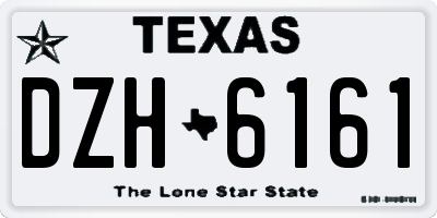 TX license plate DZH6161