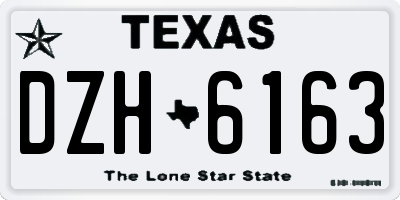 TX license plate DZH6163