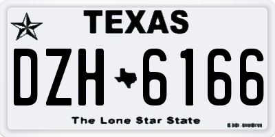 TX license plate DZH6166