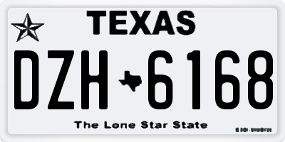 TX license plate DZH6168