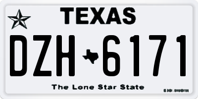 TX license plate DZH6171