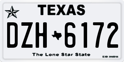 TX license plate DZH6172