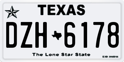 TX license plate DZH6178