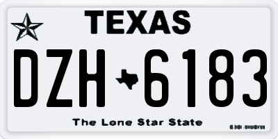 TX license plate DZH6183