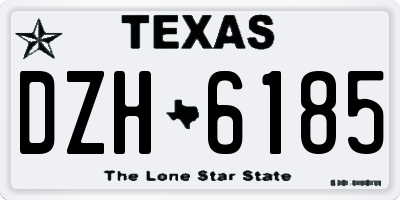 TX license plate DZH6185