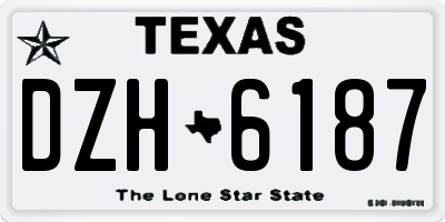 TX license plate DZH6187