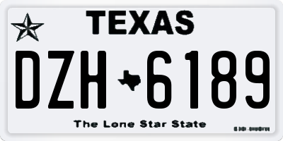 TX license plate DZH6189