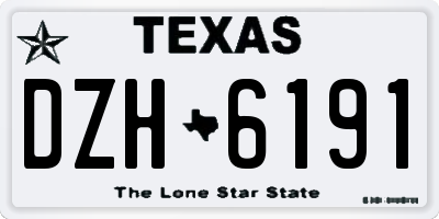TX license plate DZH6191