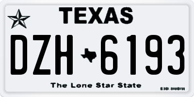 TX license plate DZH6193