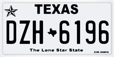 TX license plate DZH6196