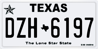 TX license plate DZH6197