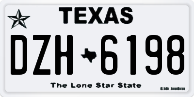 TX license plate DZH6198