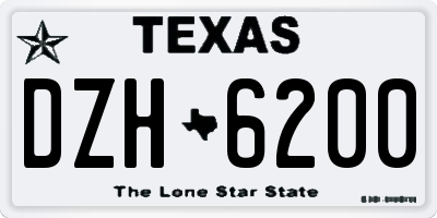TX license plate DZH6200