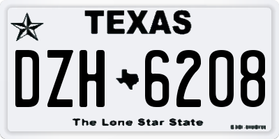 TX license plate DZH6208