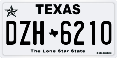 TX license plate DZH6210