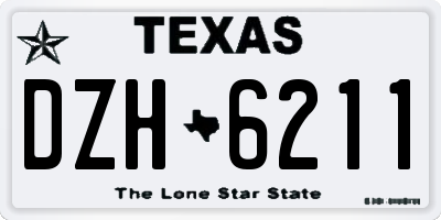 TX license plate DZH6211