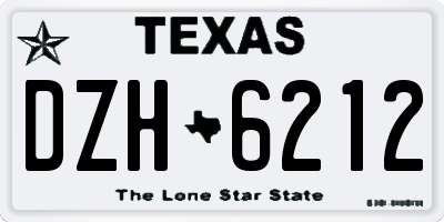 TX license plate DZH6212