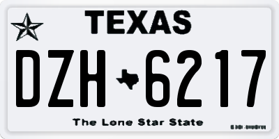 TX license plate DZH6217