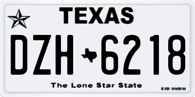 TX license plate DZH6218