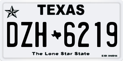 TX license plate DZH6219