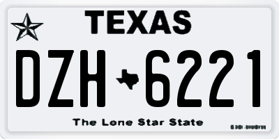 TX license plate DZH6221