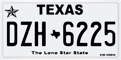 TX license plate DZH6225
