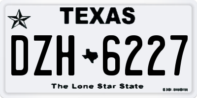 TX license plate DZH6227