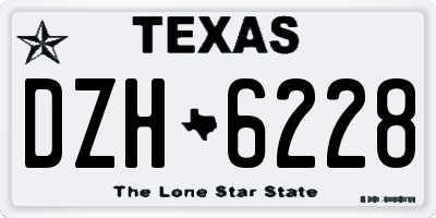 TX license plate DZH6228