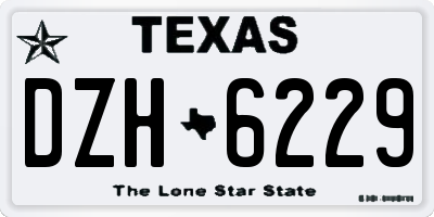 TX license plate DZH6229