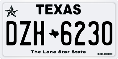 TX license plate DZH6230
