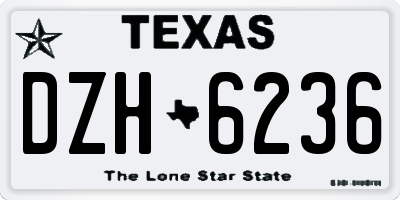 TX license plate DZH6236