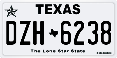 TX license plate DZH6238
