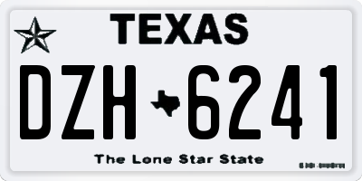 TX license plate DZH6241