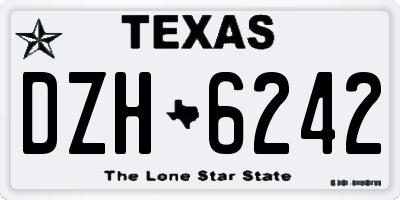 TX license plate DZH6242