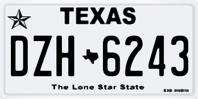 TX license plate DZH6243