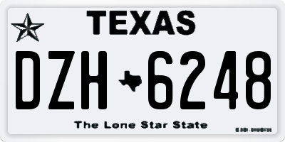 TX license plate DZH6248