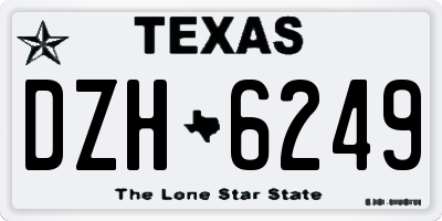 TX license plate DZH6249
