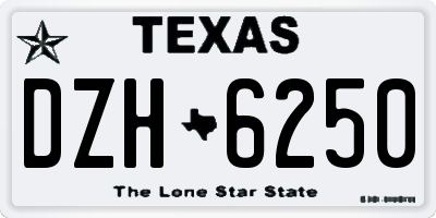 TX license plate DZH6250