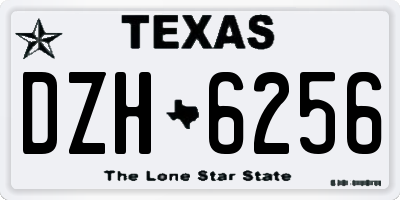 TX license plate DZH6256